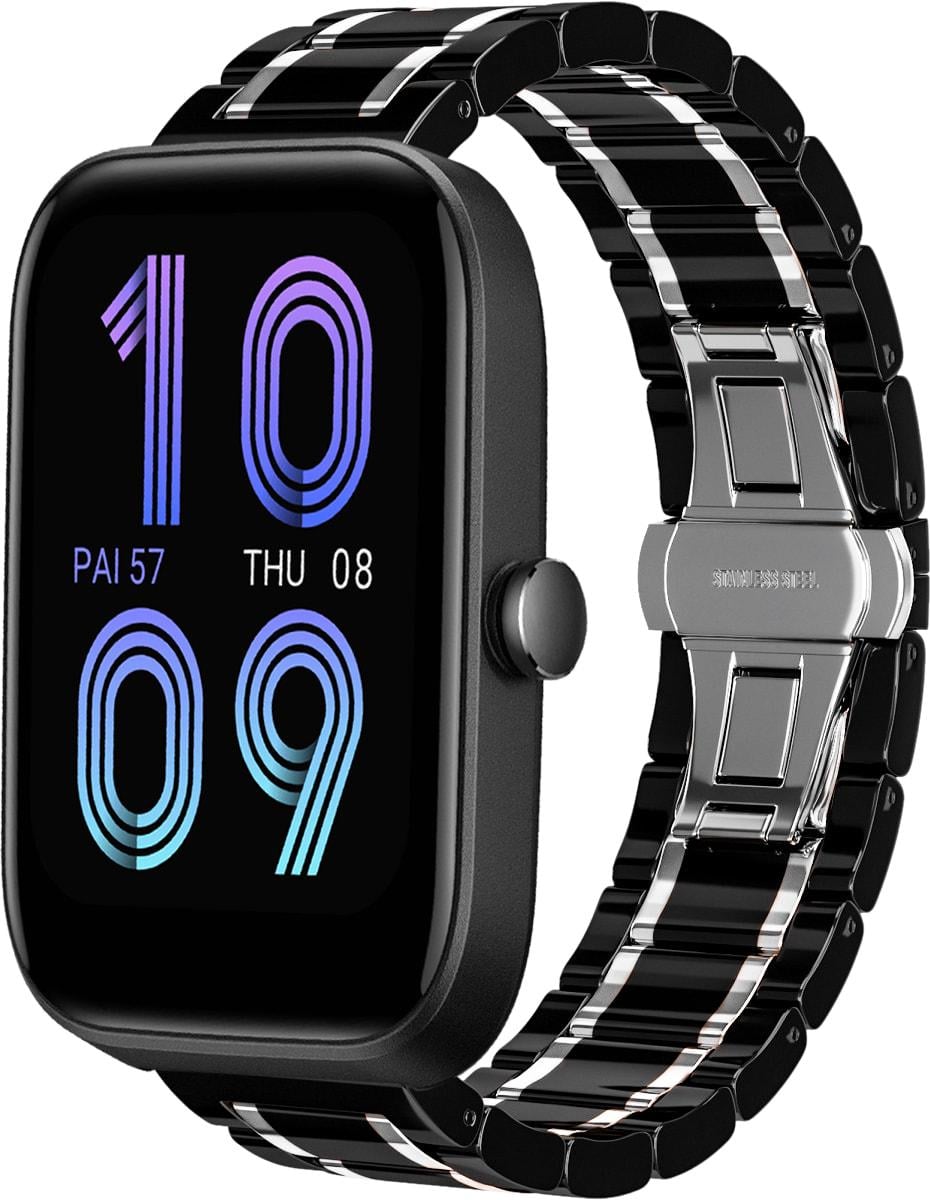 Ремешок керамический Ceramo для Amazfit Bip 3/Pro Black/White (28735-1E)