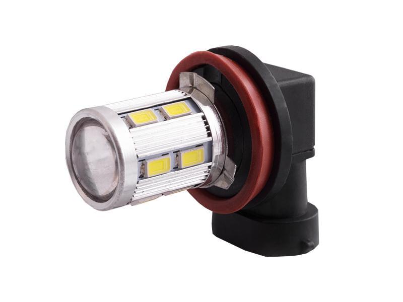 Автомобільна лампа світлодіодна LEDUA H11-5630/12 шт.+1 шт.-CREE з лінзою 12V Білий (708)