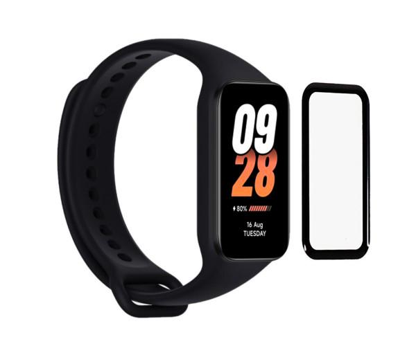 Захисне скло протиударне SoftGlass Full Cover P ммA для Mi band 8 Active Black - фото 2