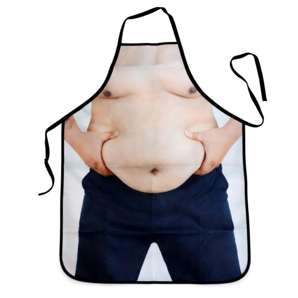 Фартук с приколом мужчина держит живот 80x60 см Разноцветный (186500)