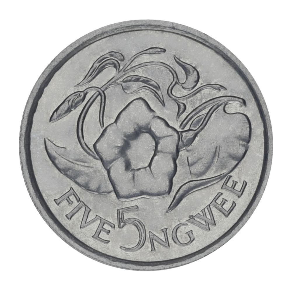 Коллекционная монета Замбия 5 нгве 1987 года UNC (М21101)