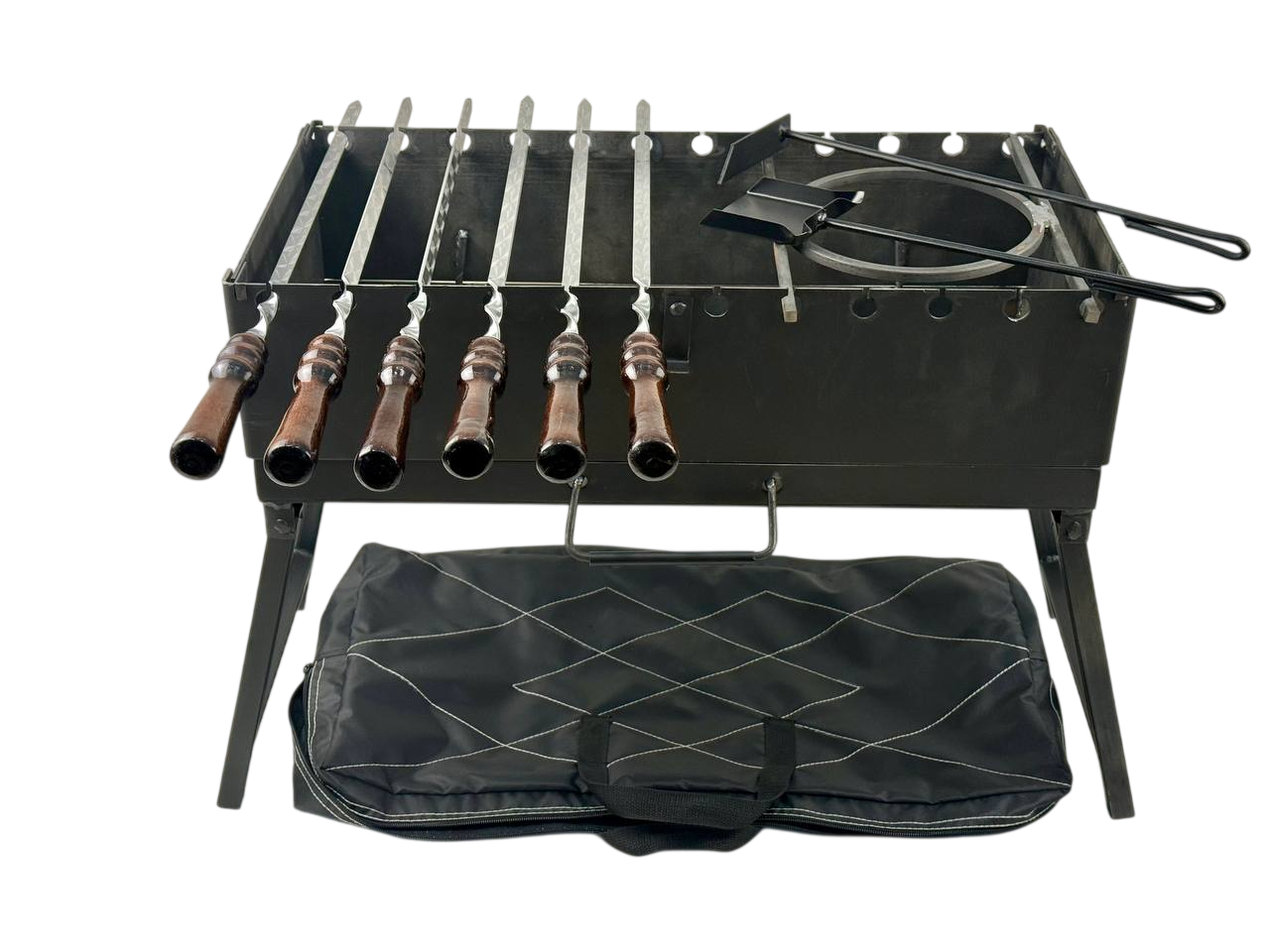 Мангал-чемодан MG-5066 3 мм 5в1 шампуры/подставка под котел/чехол/совок/кочерга (6-10-MG-5066) Мангал-чемодан MG-5066 3 мм 5в1 шампуры/подставка под котел/чехол/совок/кочерга (6-10-MG-5066)