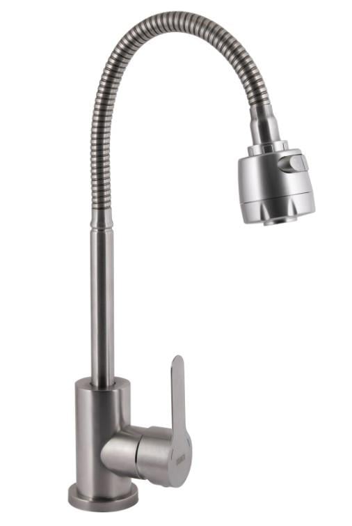 Смеситель для кухни с гибким изливом Brinex Pure 015F41 Nickel (BRIPUR015F41NKL)