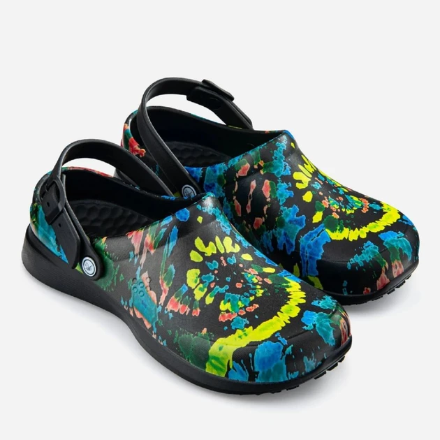 Сабо женские Joybees Work Clog Black Spiral Tie Dye р. 36,5 23,6 см Черный тайдай (2672882163)