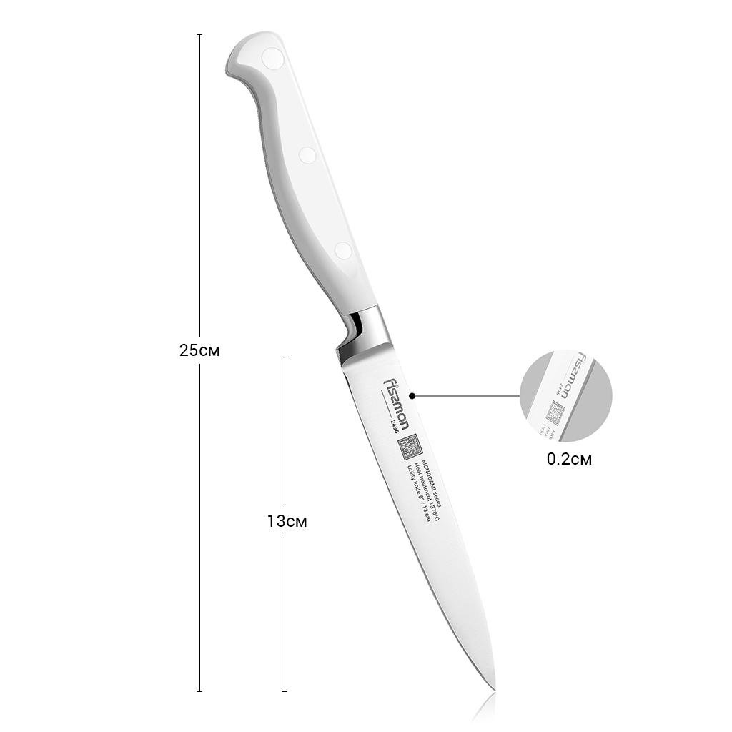 Кухонний ніж Fissman із нержавіючої сталі з гострим лезом 5-дюймів (2496) - фото 2