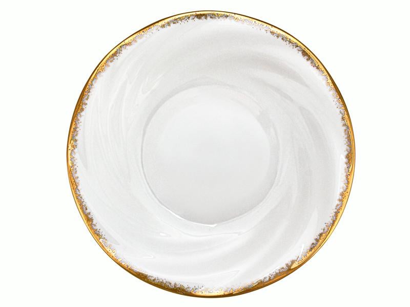 Тарелка глубокая фарфоровая Light House Золотая Волна 25 см Белый (264-018-2)