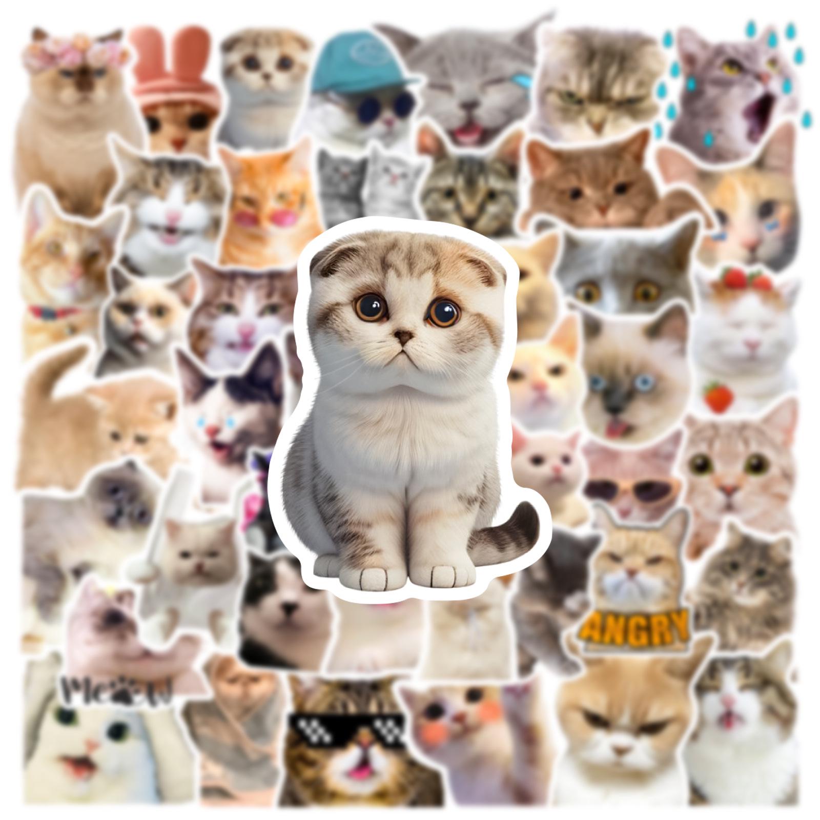 Стікери вінілові Котики 50 шт. №5 (11071)