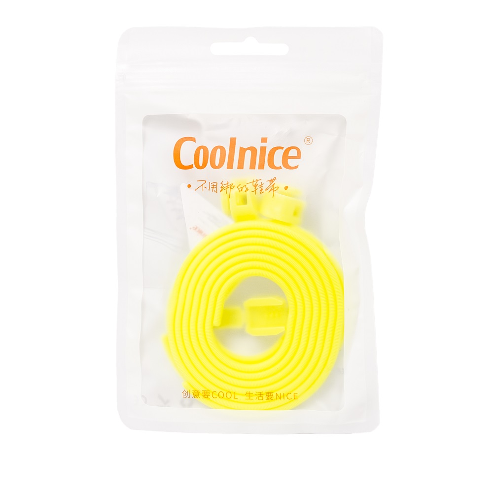 Шнурки силиконовые Coolnice длинные с затяжками 90 см Желтый (548)
