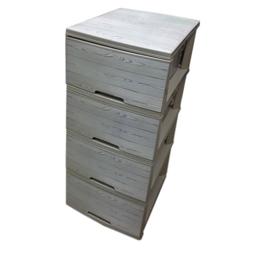 Комод на 4 ящика Алеана Дерево темное Кремовый (123093)