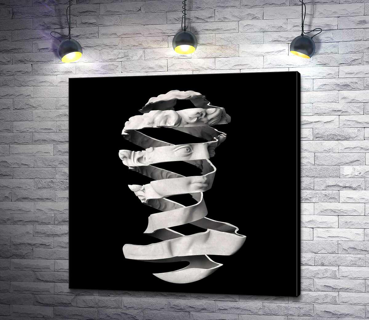 Картина ArtPoster Элементы статуи Давида обвились лентой по кругу 100x100 см Модуль №1 (003178)