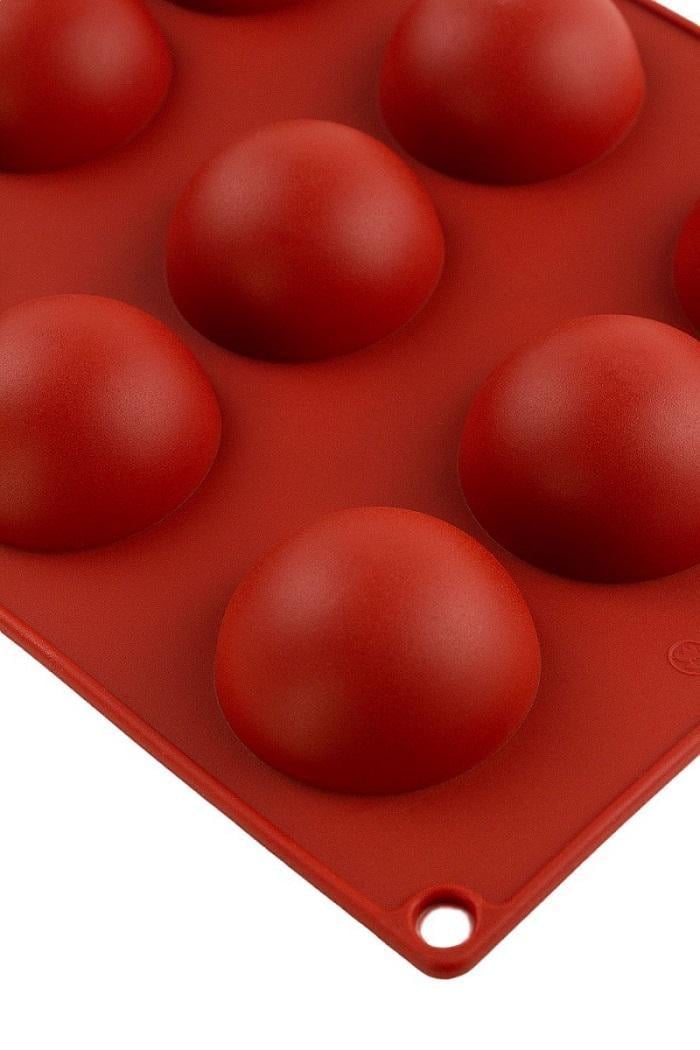 Форма силіконова One Chef для випічки Профі Напівсфера d 4,5 см h 2,3 см на 12 осередків Червоний - фото 2 Форма силіконова One Chef для випічки Профі Напівсфера d 4,5 см h 2,3 см на 12 осередків Червоний - фото 2