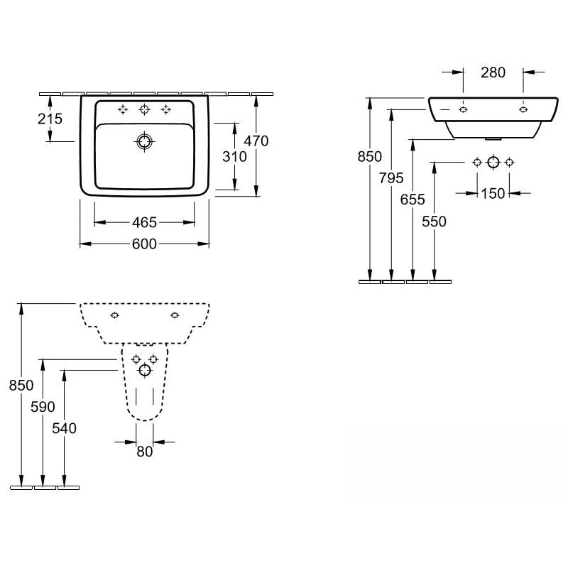 Раковина Villeroy&Boch Verity Design 51036001 600х470 мм Білий (45883) - фото 2