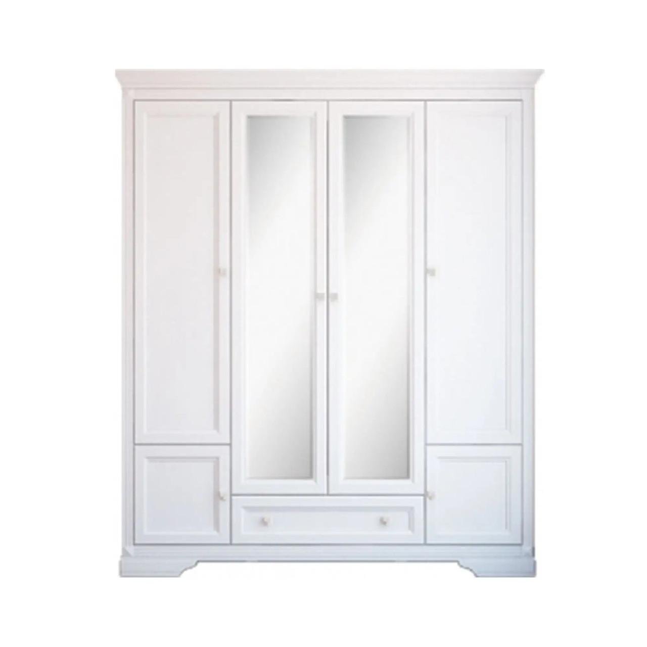 Шафа для одягу в спальню Gerbor Клео 4d/1s Білий (GRB-1417)