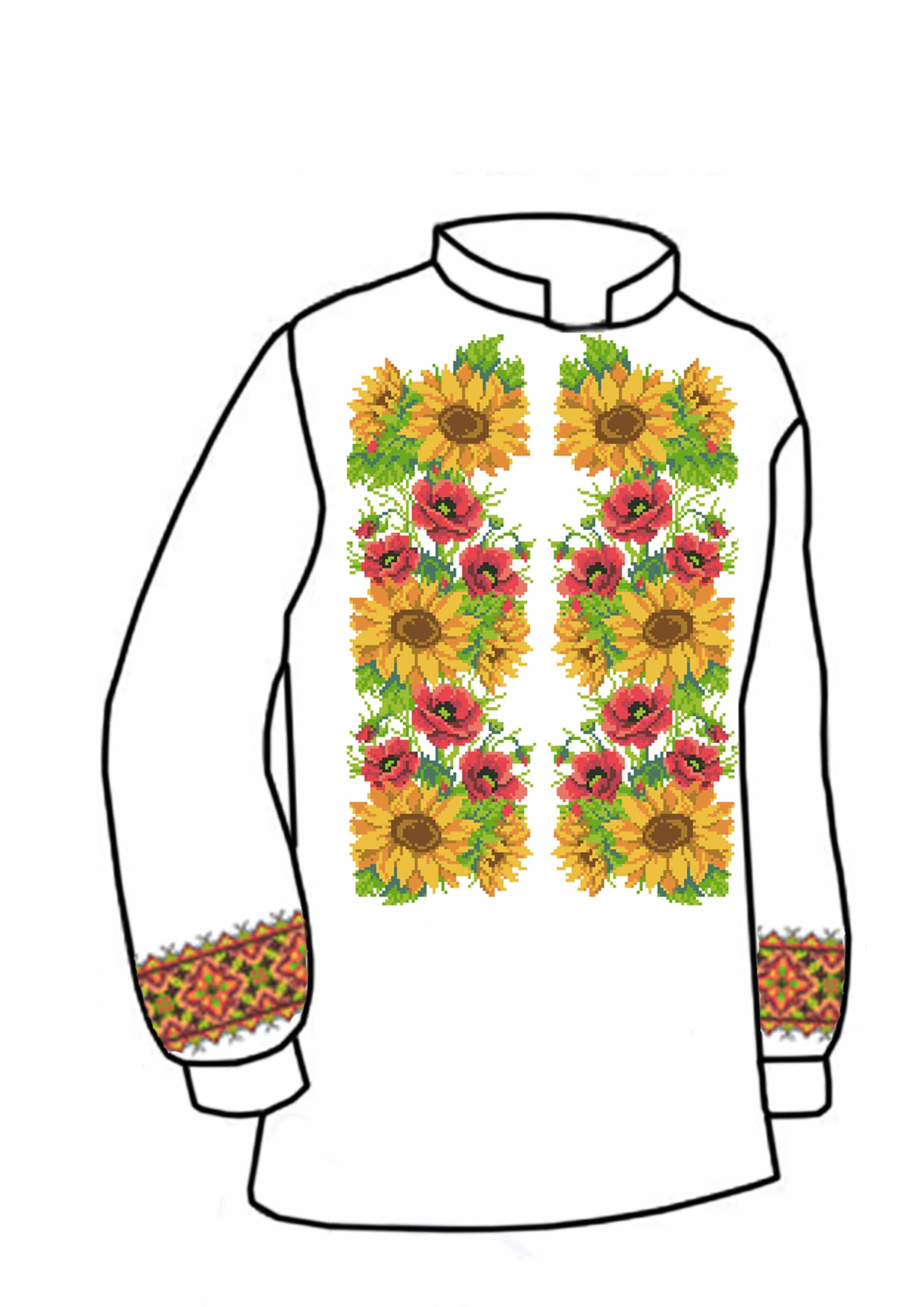 Заготовка для вишивки нитками або бісером сорочка СЧ-19 домоткане полотно Заготовка для вишивки нитками або бісером сорочка СЧ-19 домоткане полотно