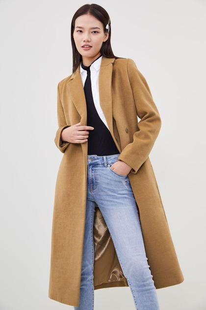 Пальто H&M 872537П р. 34 Бежевый