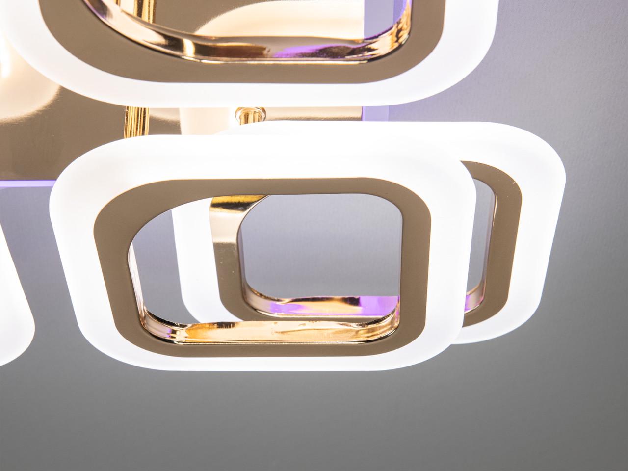 Люстра LED квадратами з пультом HAS8060-4+4G-LS 120W на 18 м2 Золотий (2603432503) - фото 5 Люстра LED квадратами з пультом HAS8060-4+4G-LS 120W на 18 м2 Золотий (2603432503) - фото 5