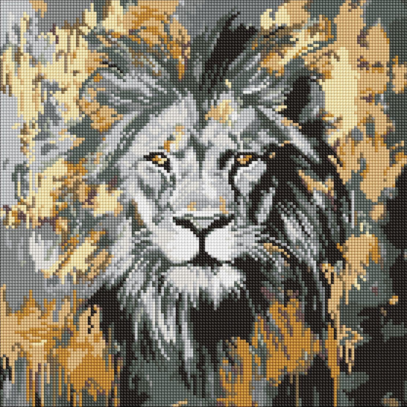 Набір з алмазною мозаїкою на підрамнику Золотий лев AMO8259 40x40 см