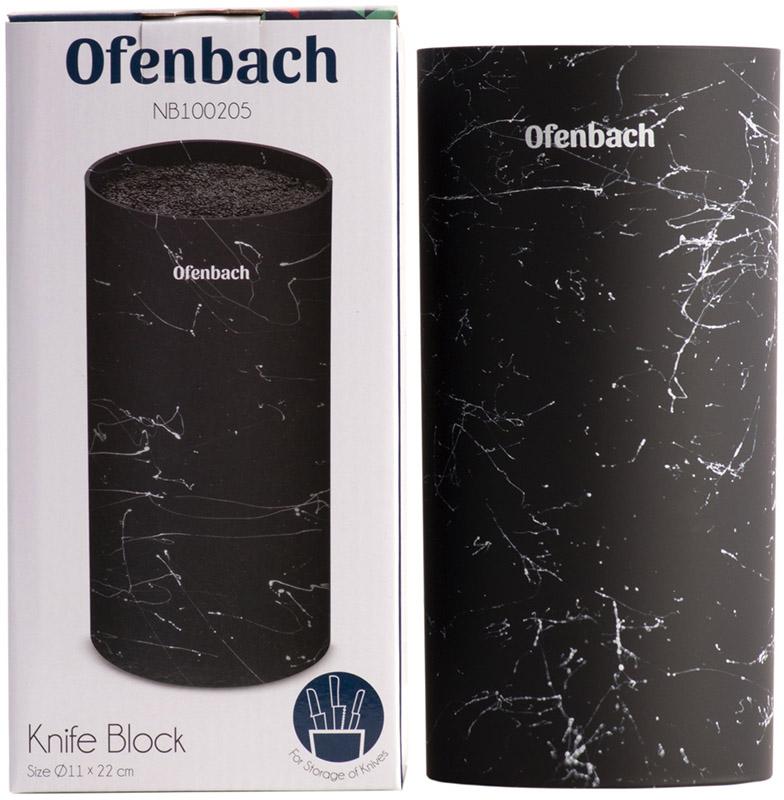 Подставка-колода Ofenbach Black Marble для кухонных ножей и ножниц 11х11х22 см круглая (NB-100205) - фото 6