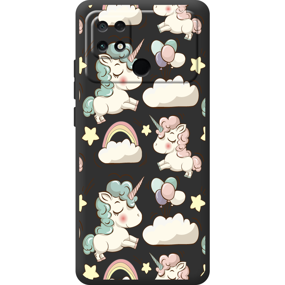 Чехол BoxFace Poco С40 Unicorns Черный силикон (44597-cc2-44611)