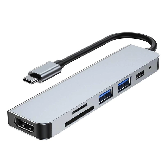 USB-хаб 6в1 адаптер с картридером 4K/HDMI Type-C USB 3.0 (2008192611) USB-хаб 6в1 адаптер с картридером 4K/HDMI Type-C USB 3.0 (2008192611)
