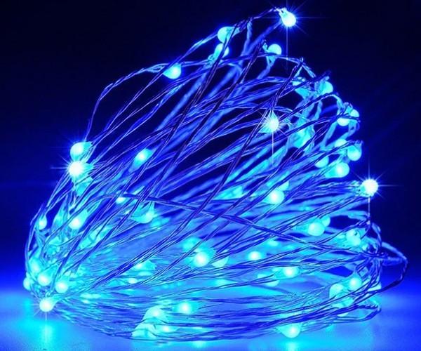 Гирлянда медная проволока RD-7106 100 LED 10 м Синий (10-3-480048)