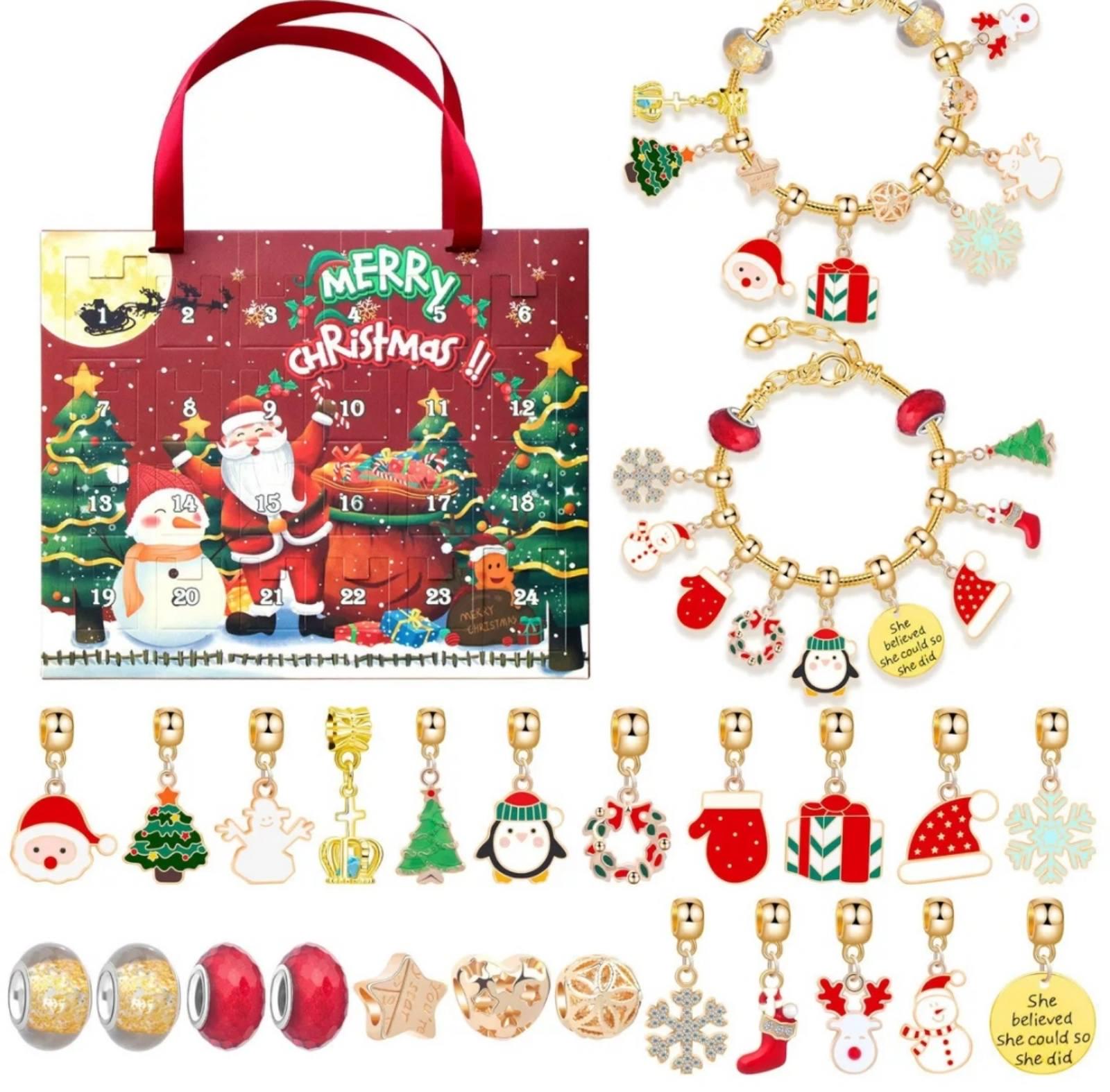 Адвент-календарь рождественскийдля девочек с браслетами и подвесками (29519875) Адвент-календарь рождественскийдля девочек с браслетами и подвесками (29519875)