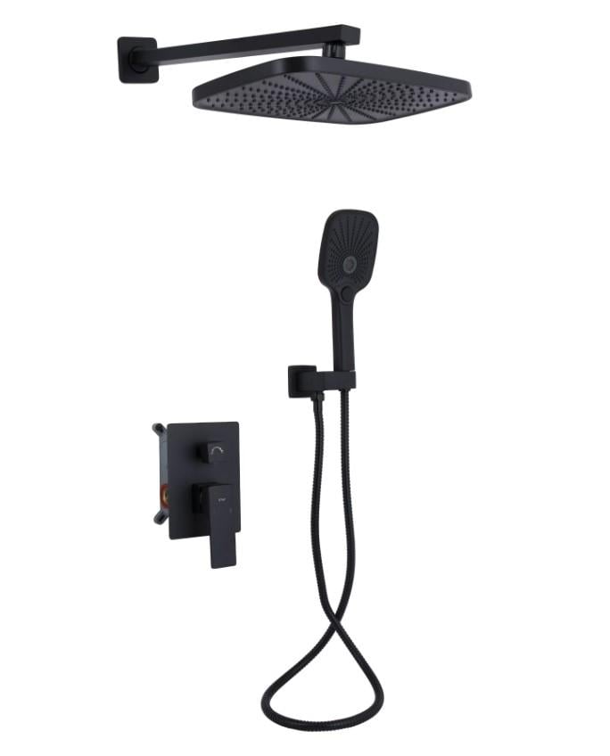 Душевая система для душа Qtap Gemini скрытого монтажа Black Matt (QTGEM113BLM45697)