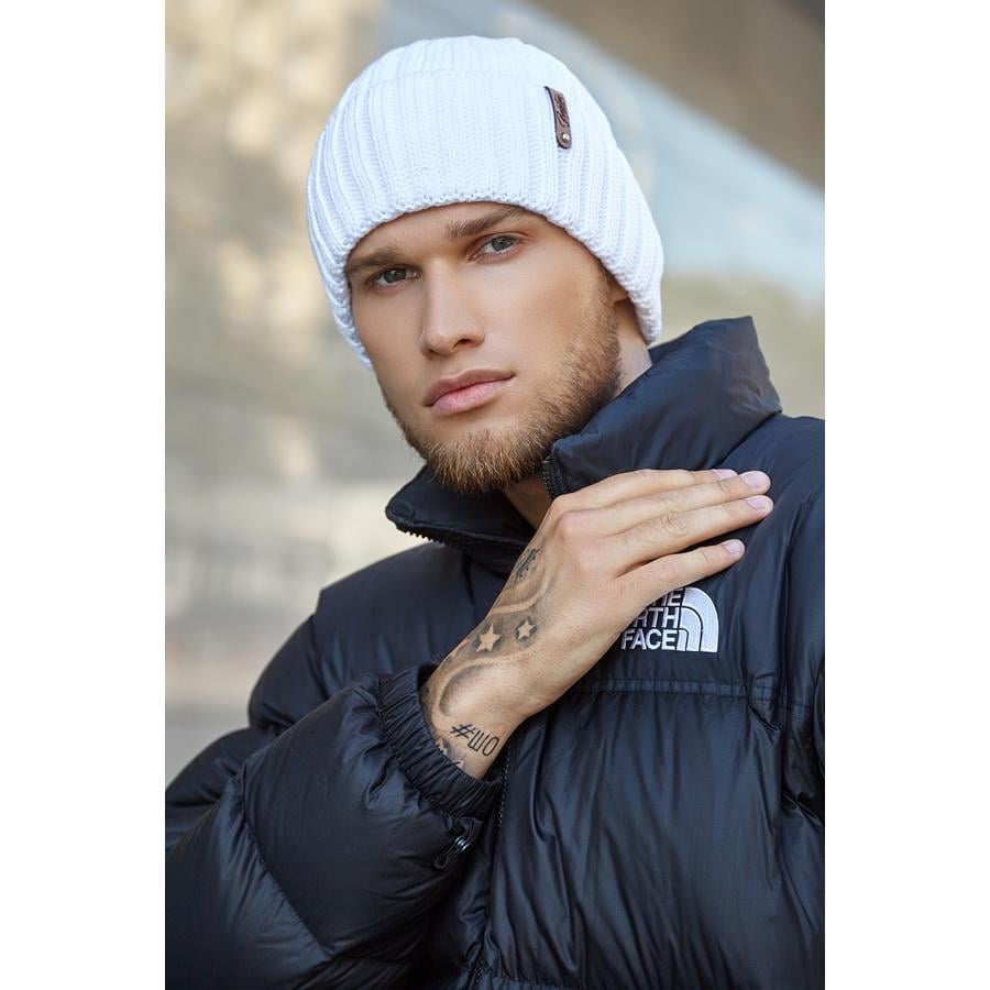 Шапка мужская хлопковая с отворотом Канзас Braxton 4732 one size Белый