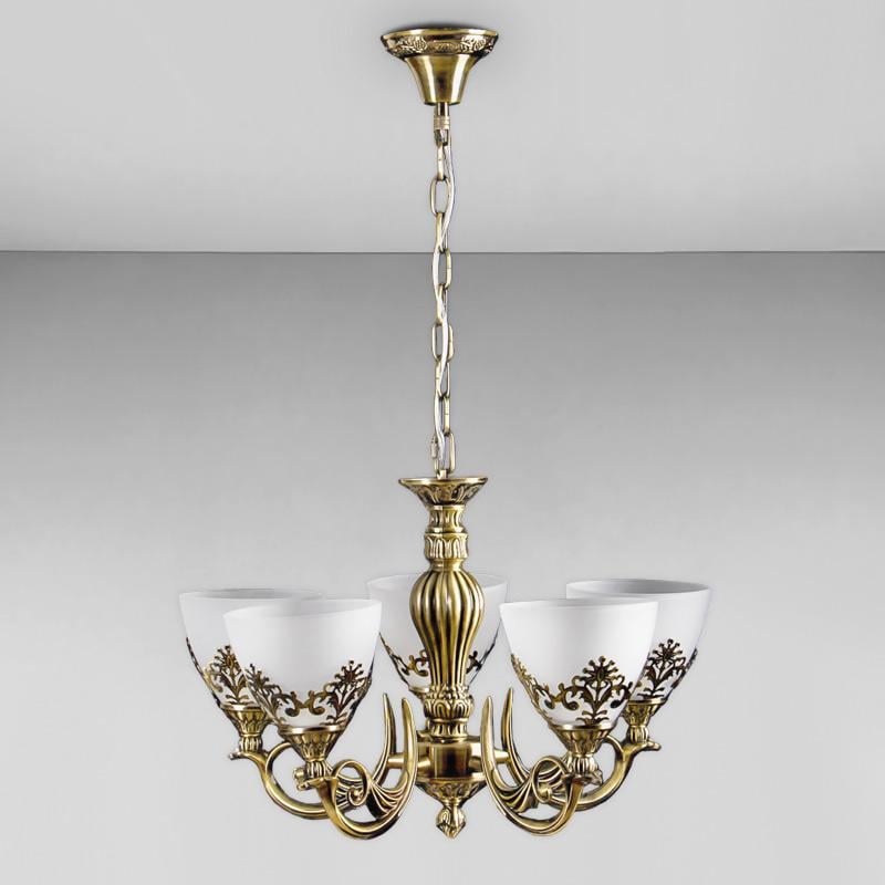 Люстра підвісна Light House SH-18237/5B 500х500х670 мм Бронзовий/Білий