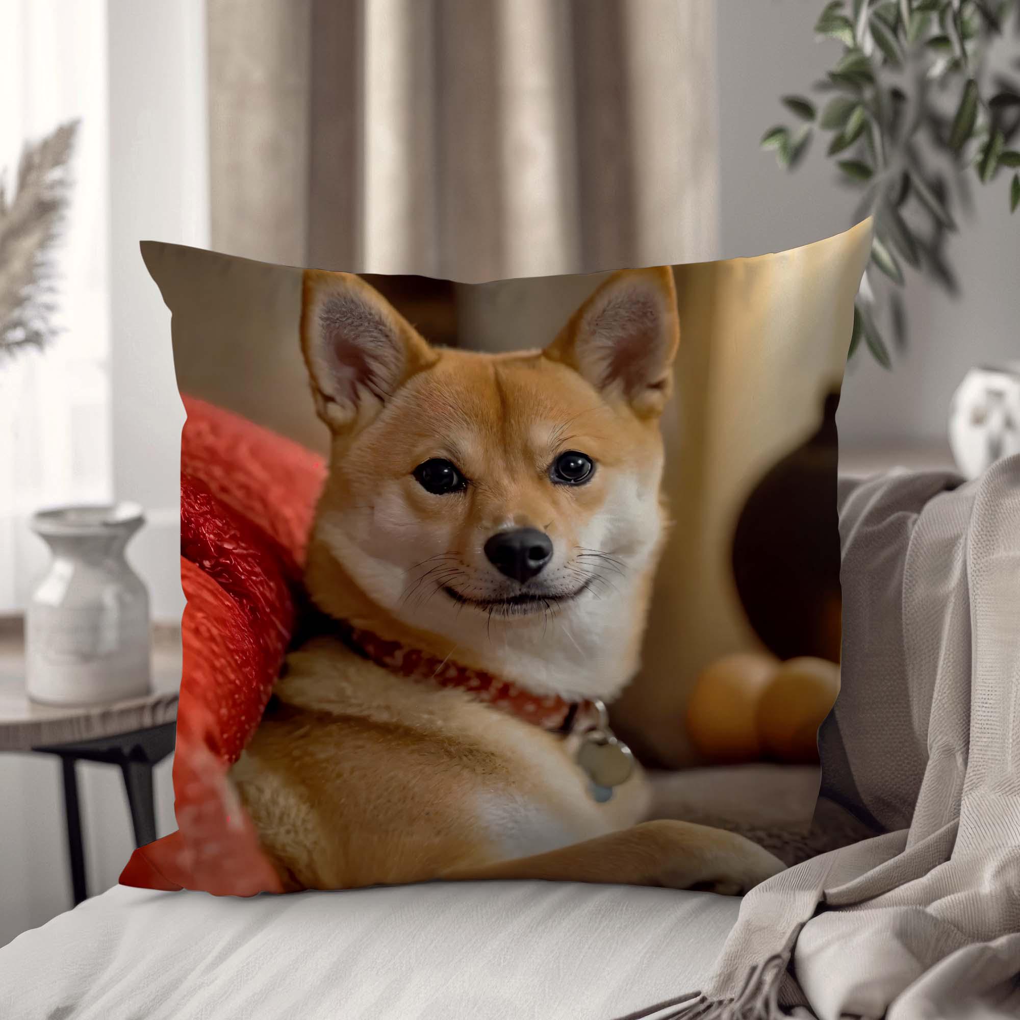 Подушка декоративная "Счастливая Шиба Ину" 33х33 см (1308333UA)