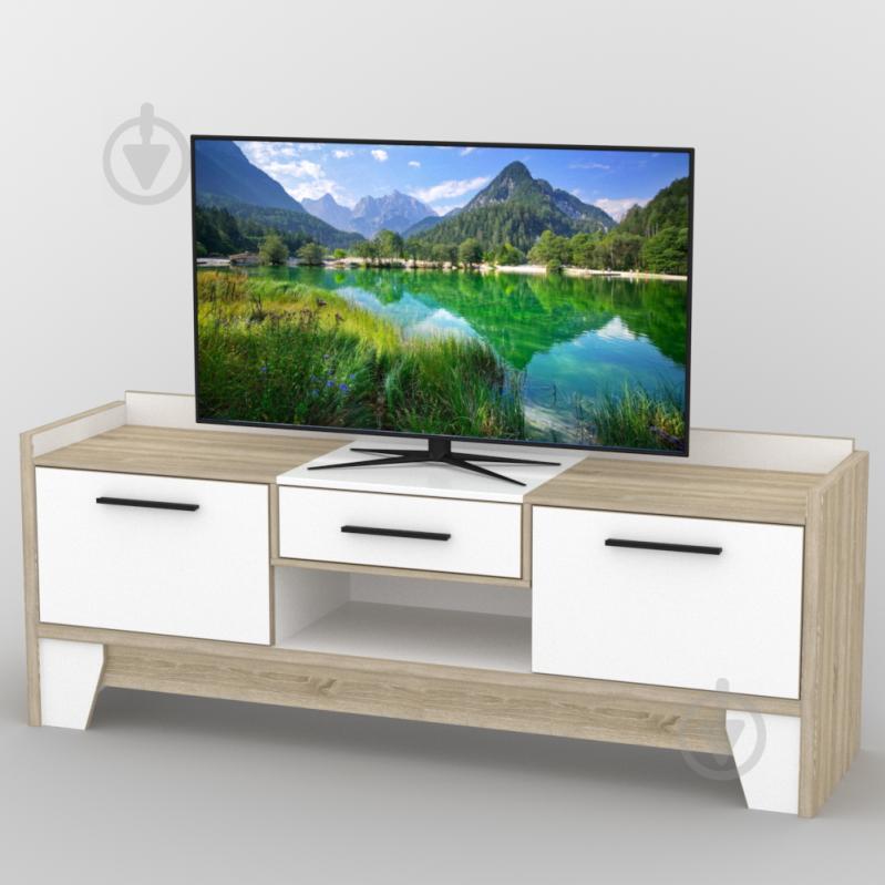 Тумба під телевізор Тиса ТВ-381 Дуб сонмоа Білий