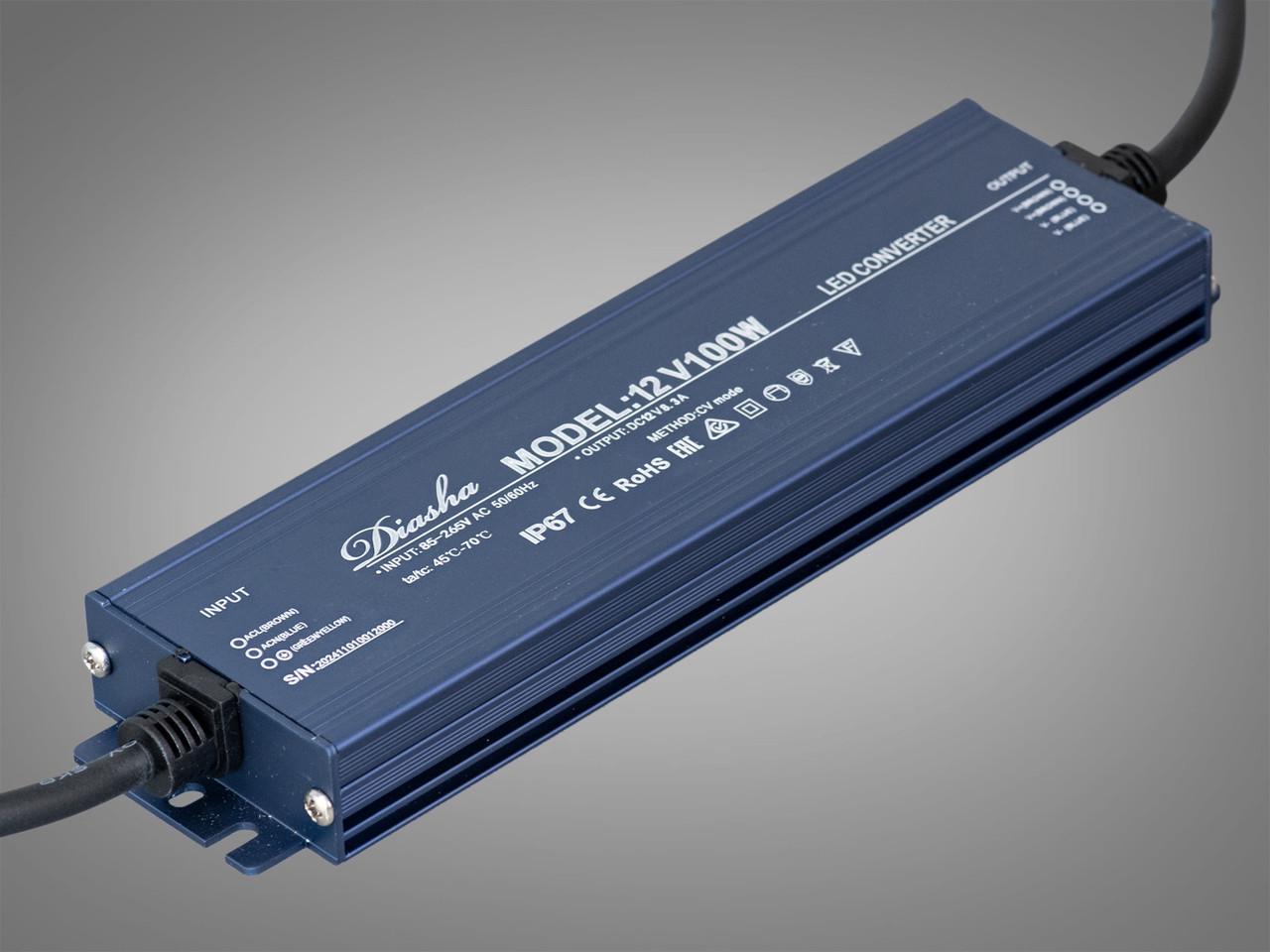 Блок живлення 12 В для підключення LED стрічки 100 Вт 8,33А (NP-12V-100W-IP67)