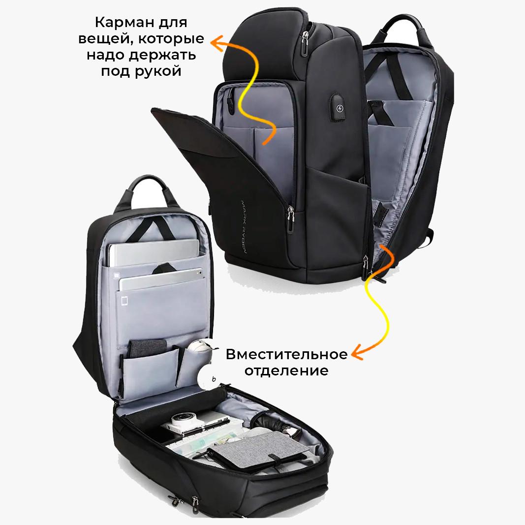 Рюкзак городской Mark Ryden 7080D 31л для ноутбука 17,3" и USB Black (16247) - фото 7