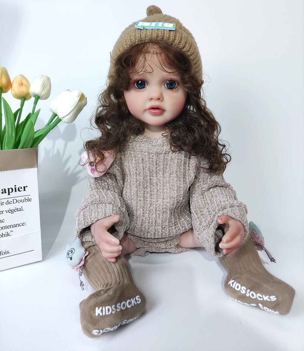 Кукла Reborn Надейка винил-силиконовая с соской/бутылочкой 55 см (1996678163)