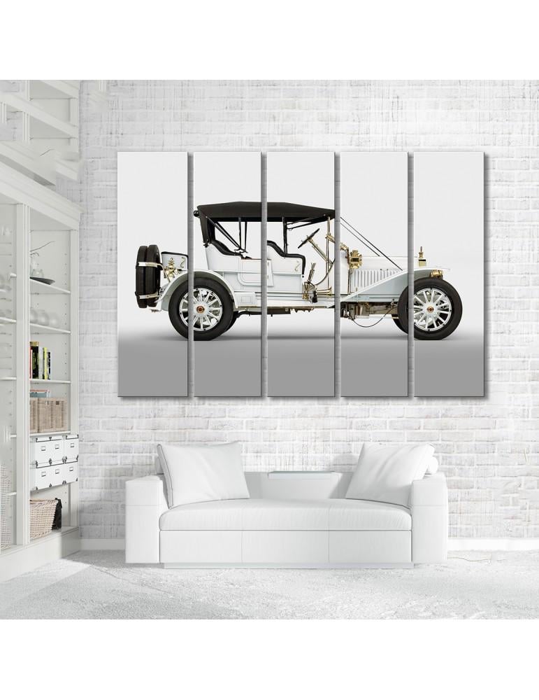 Картина модульная Старинный автомобиль локомобиль 5 модулей 120x180 см