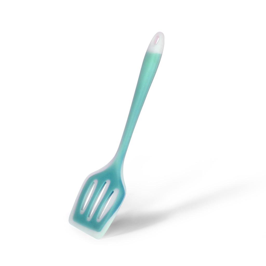 Лопатка з прорізами Fissman Aquarelle 29 см із силікону Блакитний (7744.3)