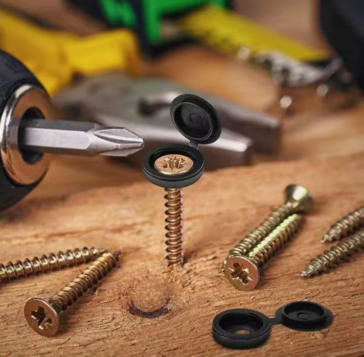 Заглушки пластиковые декоративные под шурупы 20 шт. Черный - фото 4