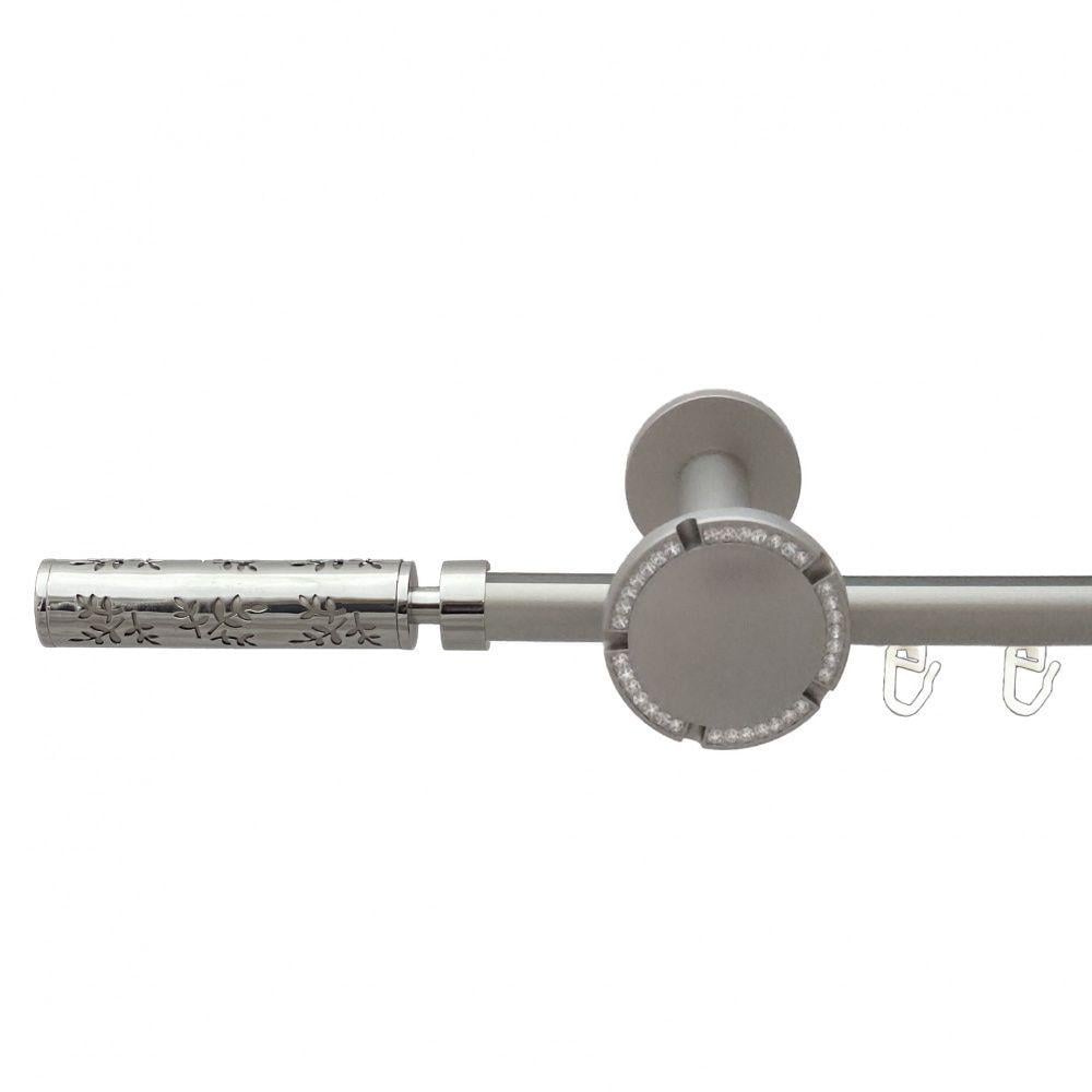 Карниз металлический Orvit Апрелия однорядный розета реверс фламо/профильная труба Сатин 19 мм 160 см (00-00015222)