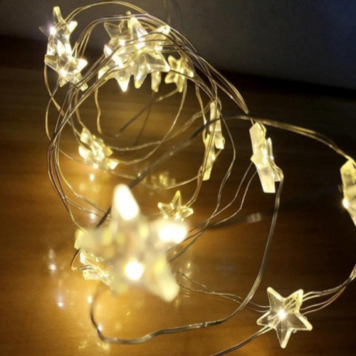 Гирлянда светодиодная UKC со звездочками на батарейках 2 м 20 LED Золотистый (3-6- 9180)