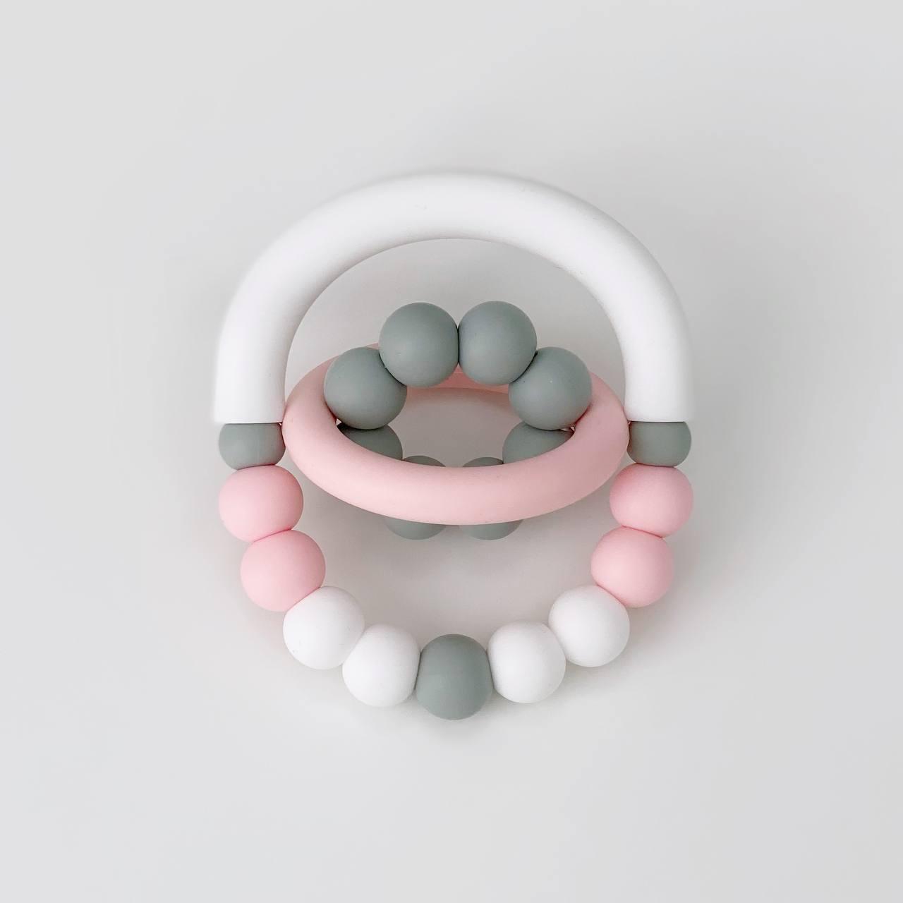 Прорезыватель силиконовый мини Баловень Orbita Light Gray