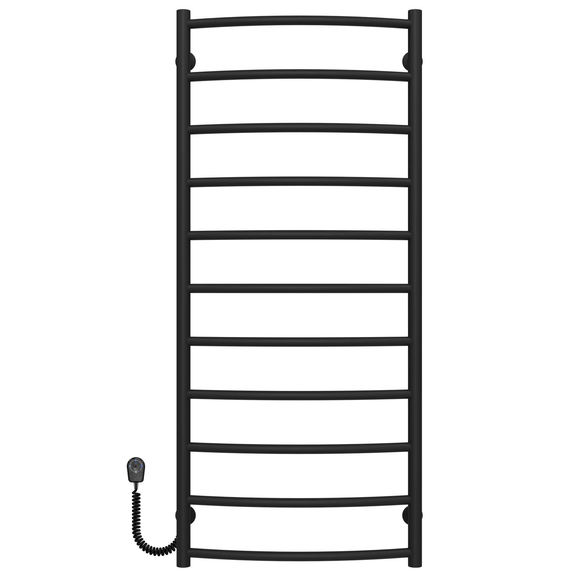 Полотенцесушитель электрический Deffi Классик П11 EF16 левое подключение нержавеющая сталь 500x1200 мм Черный (C.DK.120.50.11.EBL5)