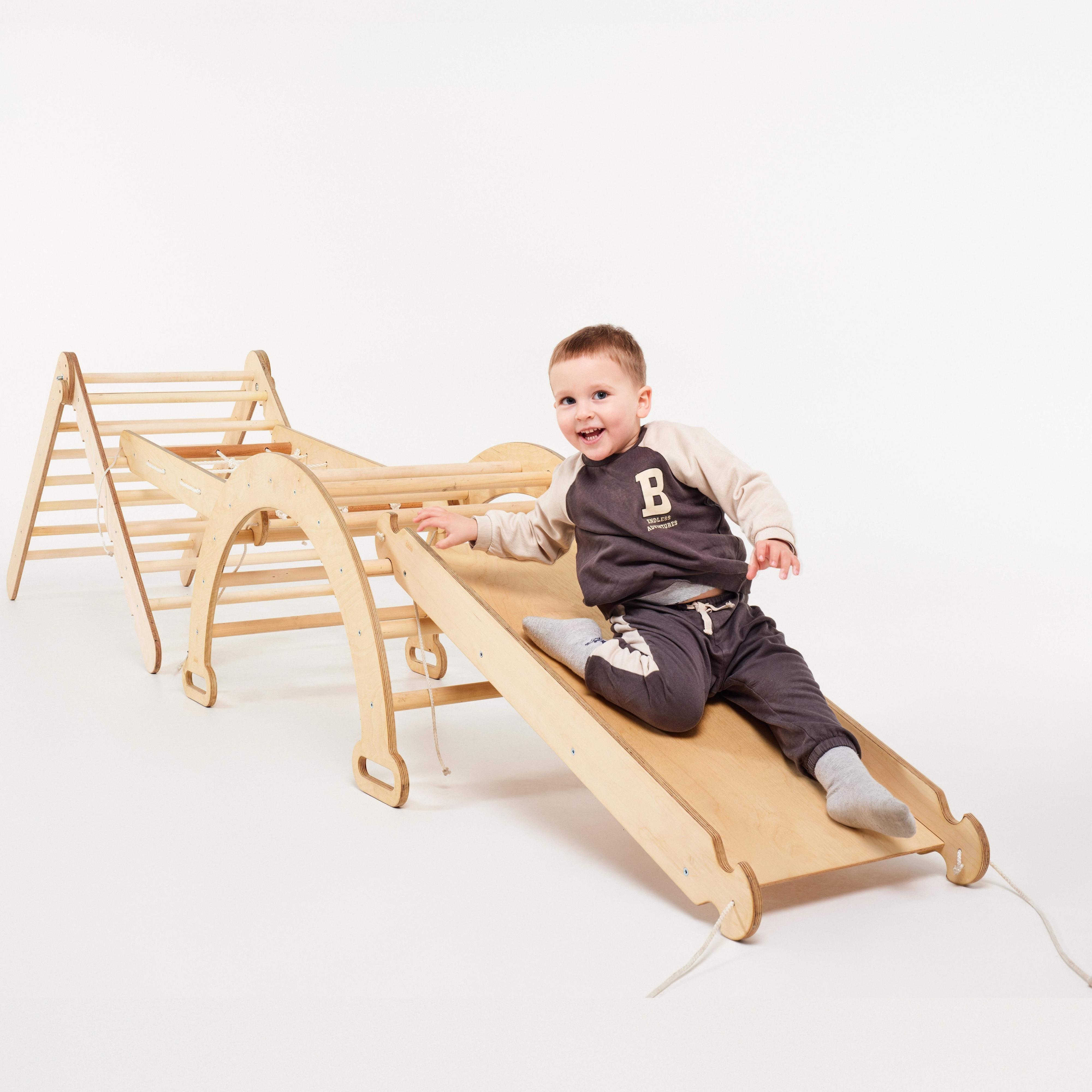 Дитячий спортивний комплекс Goodevas 6в1 трикутник Піклера/арка/гірка/сітка/ подушка та арт-сет