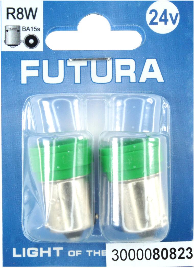 Лампочка FUTURA Груша LED SMD 24V 6 диодов R8W BA15s 2 шт. Зеленый (80823)