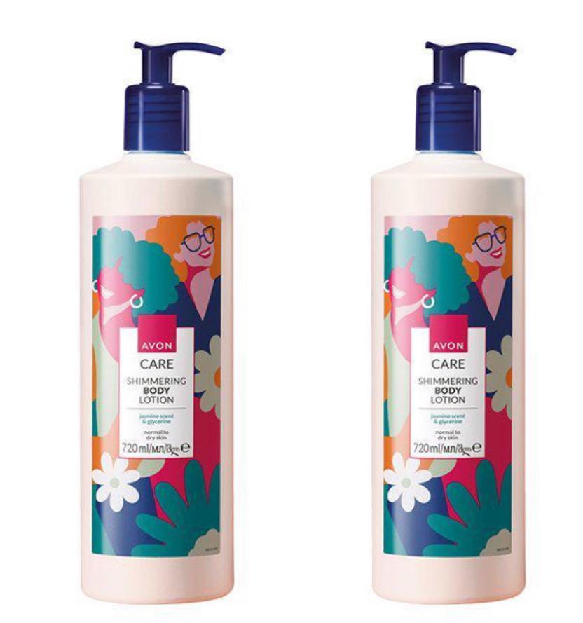 Лосьйон для тіла Avon Care Квітучий сад зволожуючий з ефектом мерехтіння 2x720 мл (AV15330)