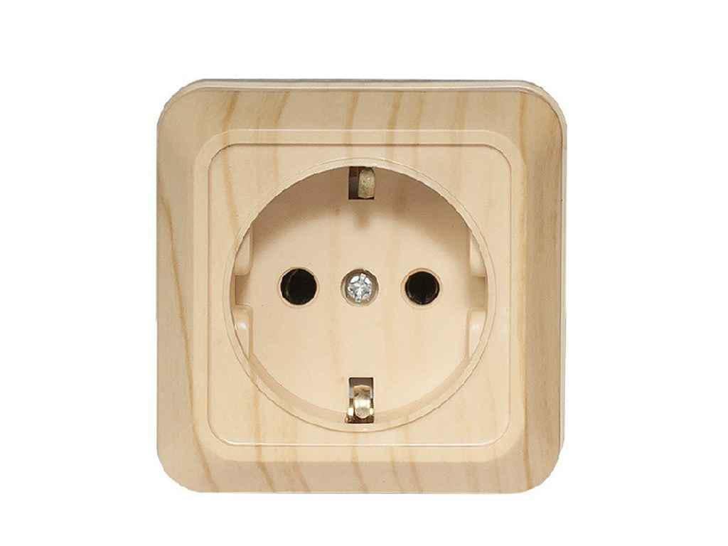 Розетка Luxel Сосна с заземлением Opera 2804 (1017564)