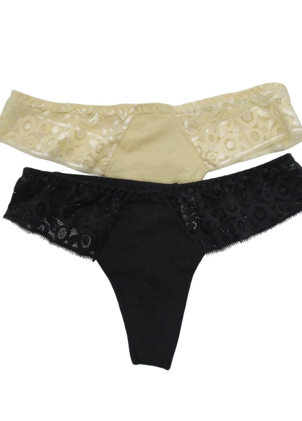 Набор женских трусиков-стрингов ANTTIFU №1 XL р. 44 2 шт. Комбинированный