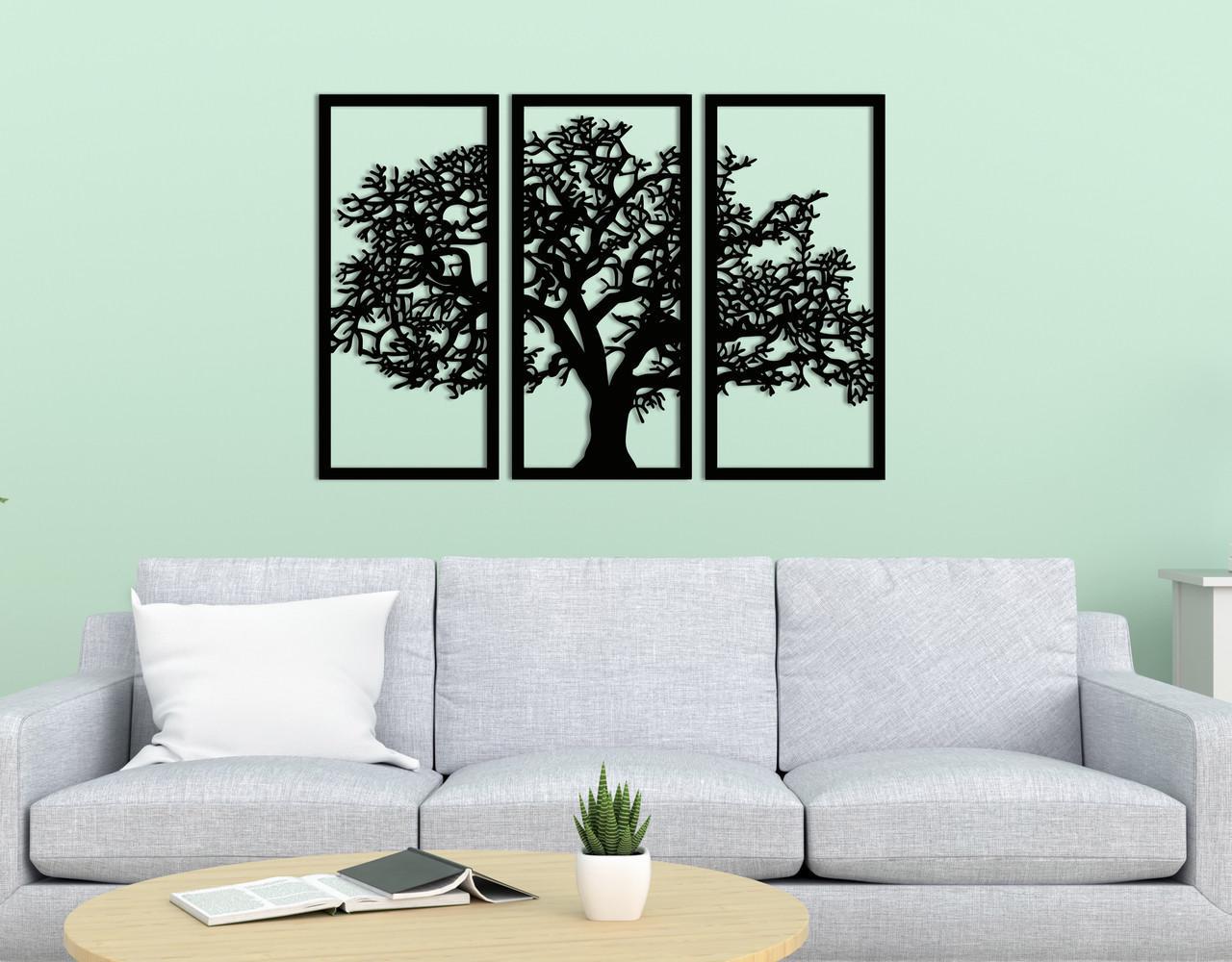 Декоративное панно на стену Upwood Decor Tree of 3 Modules 95х150 см Black (1580857289)