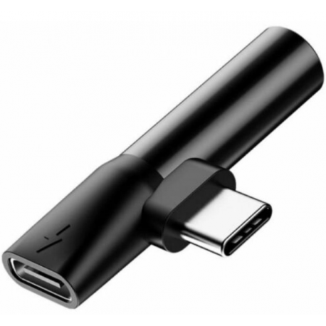 Перехідник BASEUS L41 AUX Type-C to Type-C+ 3,5 мм Black (CATL41-01)
