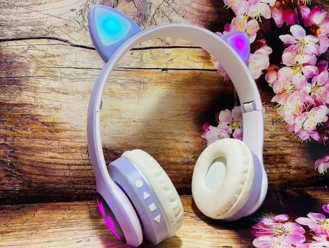 Наушники беспроводные Cat Ear Purple VZV-23M с кошачьими ушками и подсветкой Фиолетовый - фото 5 Наушники беспроводные Cat Ear Purple VZV-23M с кошачьими ушками и подсветкой Фиолетовый - фото 5