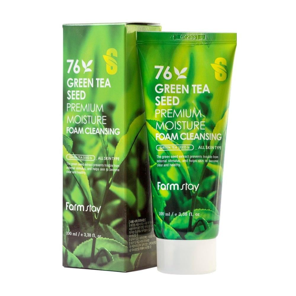 Очищающая пенка 76 Green Tea Seed Premium Moisture Foam Cleansing FarmStayь 100 мл (8809469775137)